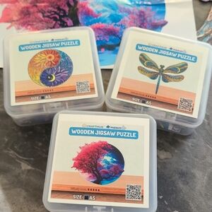 3 Crafthub Whimsy Wooden Jigsaw Puzzle Bundle, Size Small